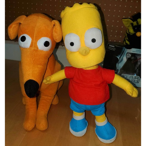 Universal Studios 2018 Simpsons 14" Plush Santa's Little Helper and Bart Simpson - Picture 3 of 7